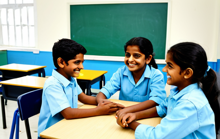 **

A group of fully clothed Bengali students in a modern, well-lit classroom, engaging in a hands-on science experiment. The classroom features digital displays and lab equipment. The students are smiling and appear enthusiastic.  Safe for work, appropriate content, professional, modest, family-friendly, perfect anatomy, correct proportions, natural pose, well-formed hands, proper finger count, natural body proportions, educational setting.

**